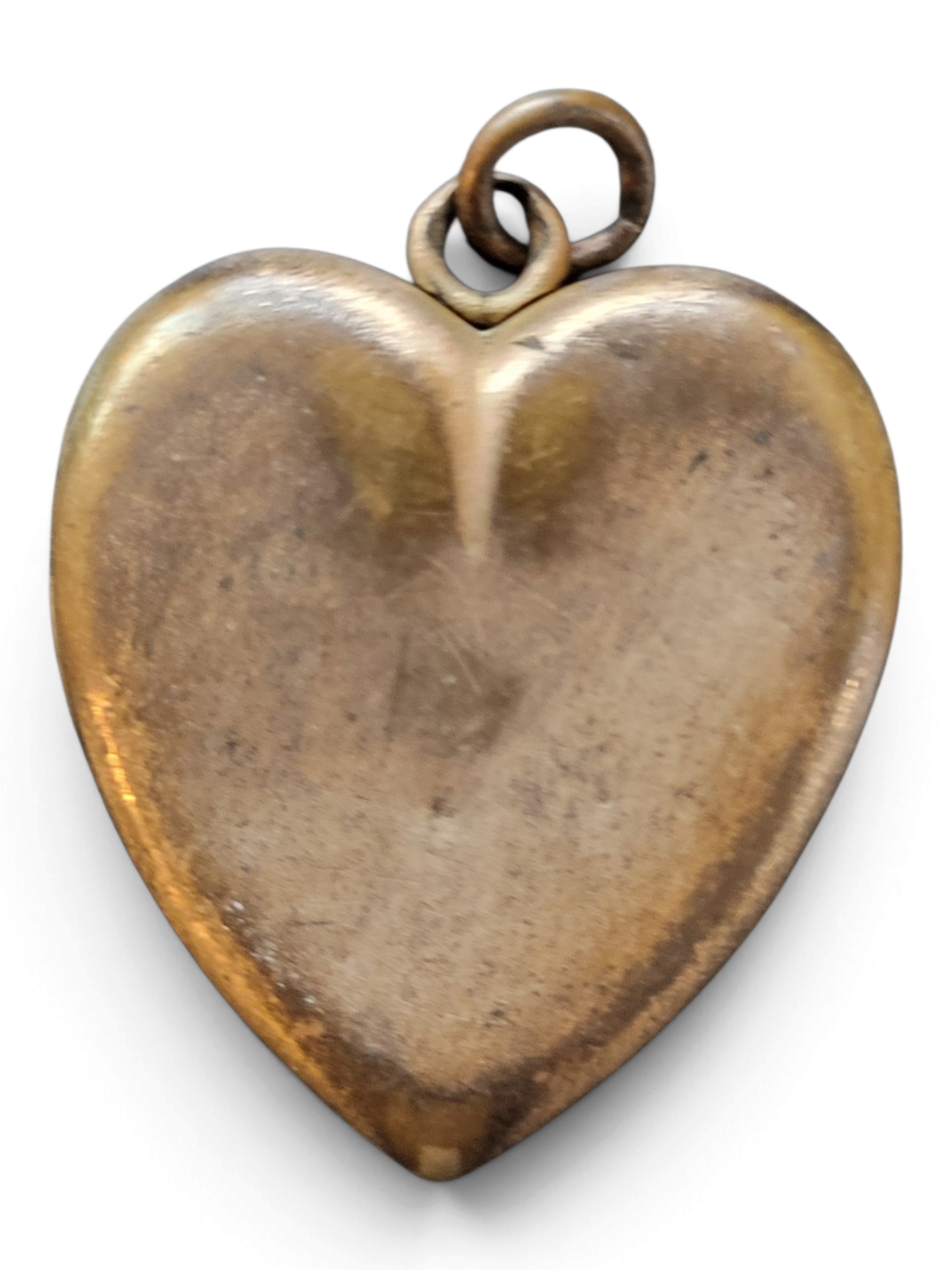 Antique Victorian Heart Photo Locket c. 1870 Gold-Tone Original Portrait