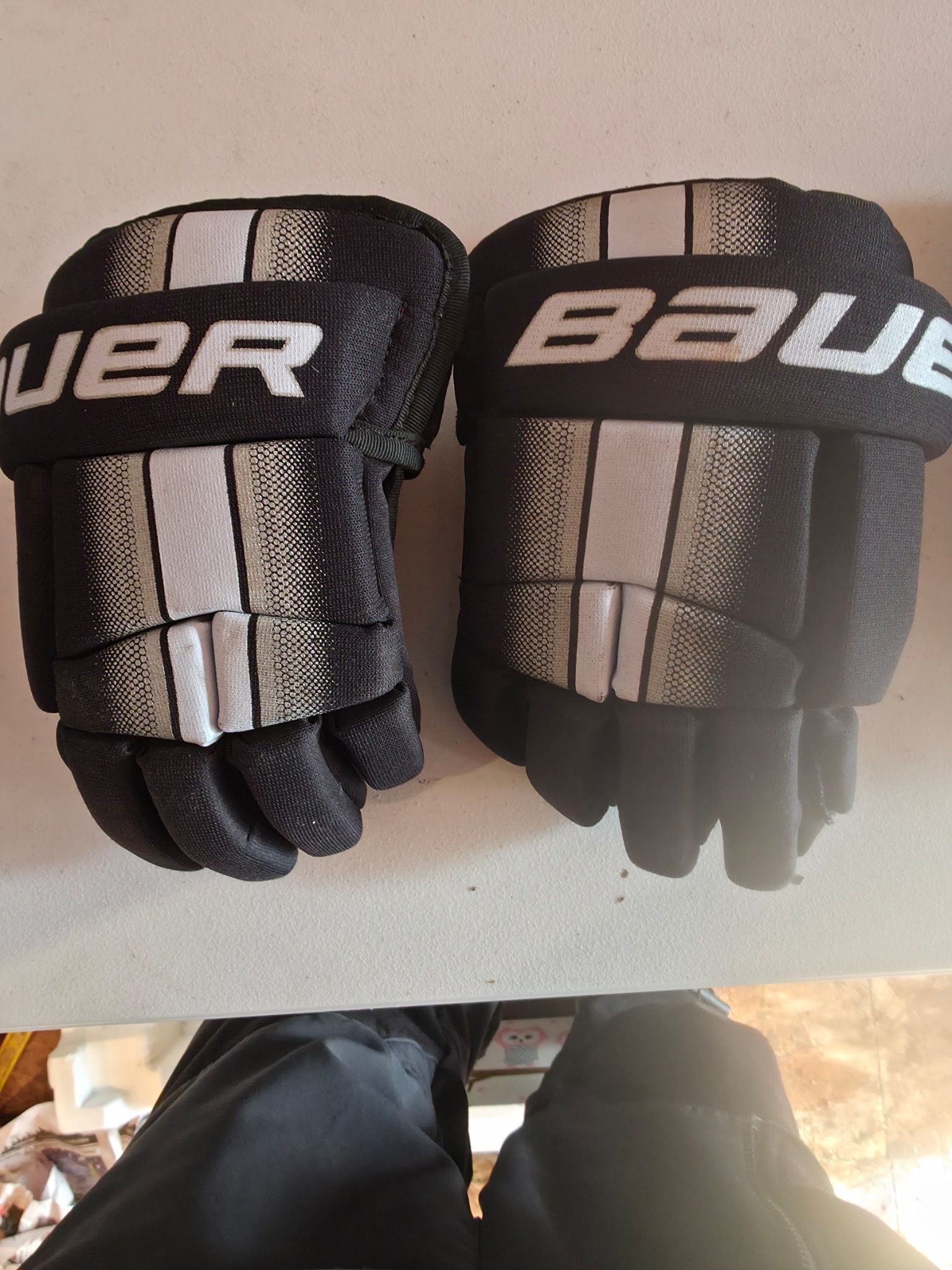 Bauer Black & Grey Hockey Gloves